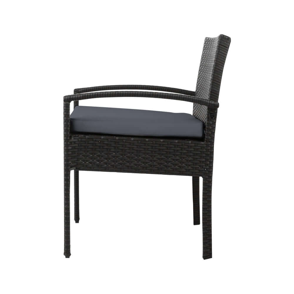 Gardeon black wicker chair with cushion, stylish outdoor furniture for patio, affordable quality DIY decor.