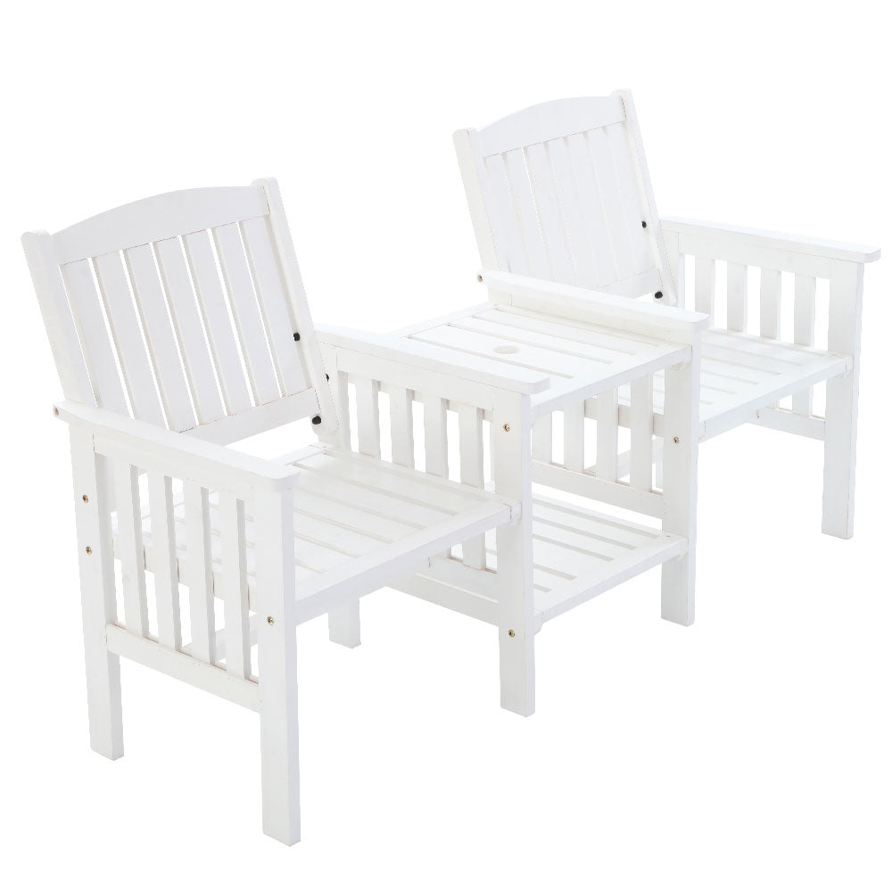 DSZ Product, feed-cond-new, feed-sl-DSZ Freight Payable, newGardeon Outdoor Garden Bench Loveseat Wooden Table Chairs Patio Furniture White - Premium Furniture > Outdoor > Outdoor Chairs from Gardeon ! Shop Online Buy Now at S & D's Value Store Family Business Best Customer ServiceDSZ Product, feed-cond-new, feed-sl-DSZ Freight Payable, new