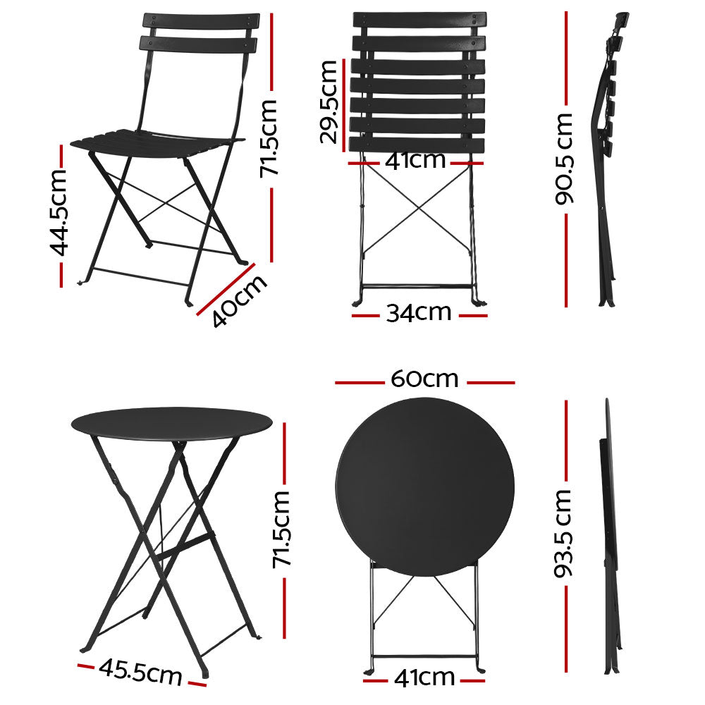 DSZ Product, feed-cond-new, feed-sl-DSZ Freight Payable, newGardeon 3Pc Outdoor Bistro Set Steel Table And Chairs Patio Furniture Black - Premium Furniture > Outdoor > Outdoor Chairs from Gardeon ! Shop Online Buy Now at S & D's Value Store Family Business Best Customer ServiceDSZ Product, feed-cond-new, feed-sl-DSZ Freight Payable, new