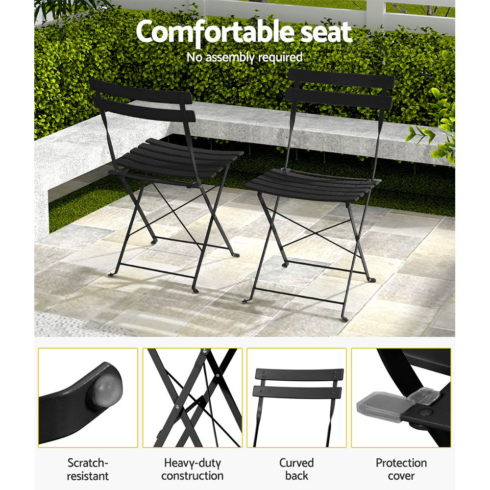 DSZ Product, feed-cond-new, feed-sl-DSZ Freight Payable, newGardeon 3Pc Outdoor Bistro Set Steel Table And Chairs Patio Furniture Black - Premium Furniture > Outdoor > Outdoor Chairs from Gardeon ! Shop Online Buy Now at S & D's Value Store Family Business Best Customer ServiceDSZ Product, feed-cond-new, feed-sl-DSZ Freight Payable, new