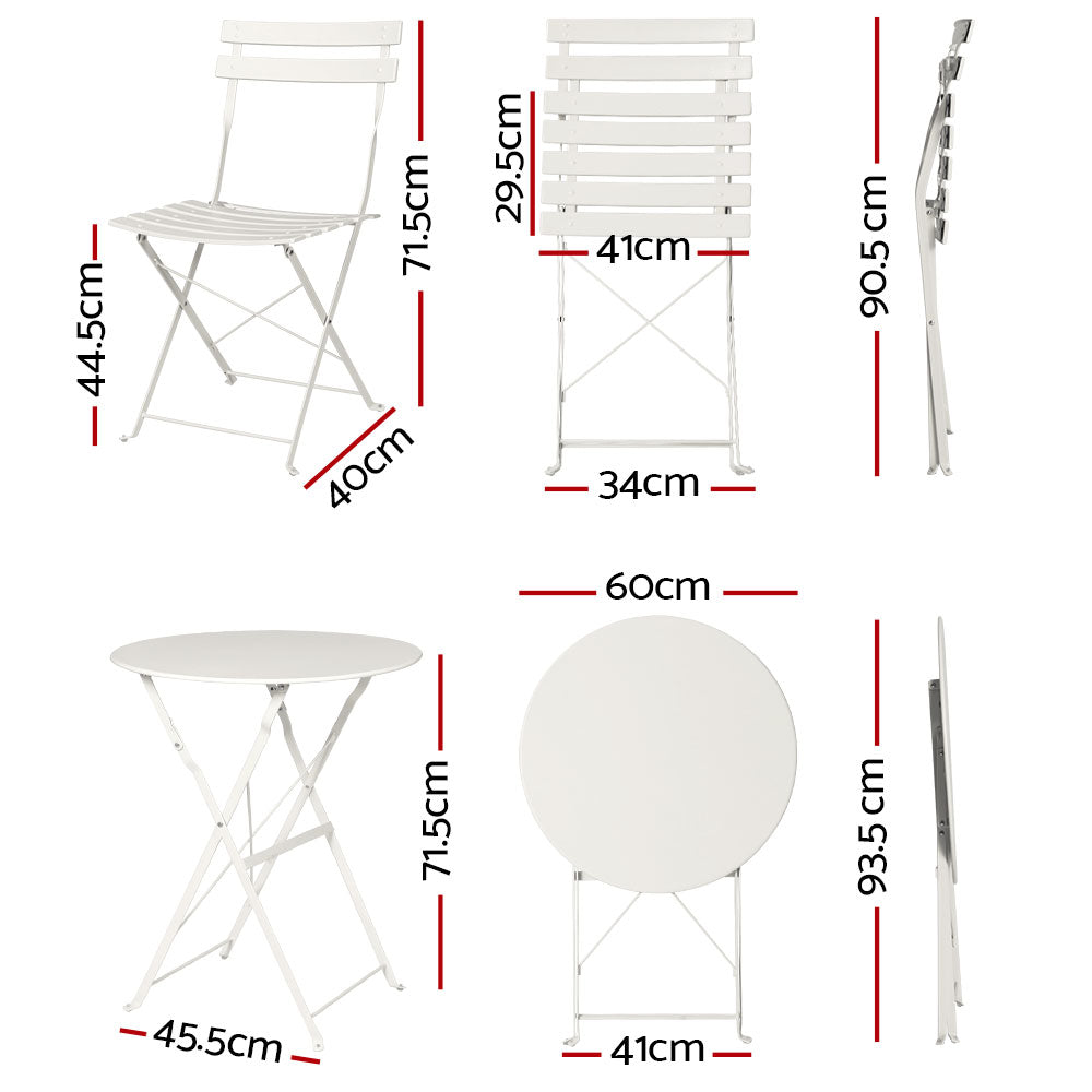 DSZ Product, feed-cond-new, feed-sl-DSZ Freight Payable, newGardeon 3Pc Outdoor Bistro Set Steel Table And Chairs Patio Furniture White - Premium Furniture > Outdoor > Outdoor Chairs from Gardeon ! Shop Online Buy Now at S & D's Value Store Family Business Best Customer ServiceDSZ Product, feed-cond-new, feed-sl-DSZ Freight Payable, new