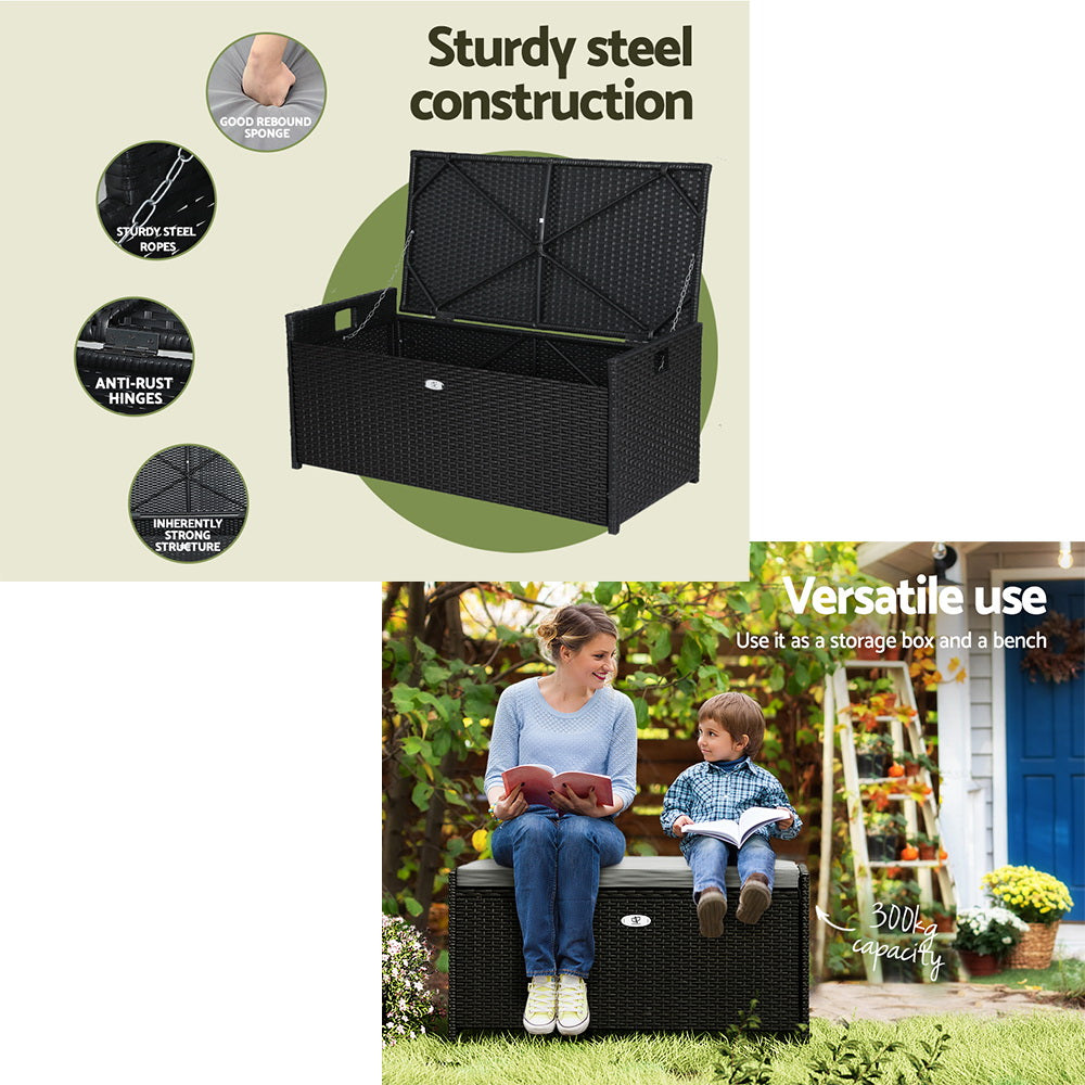 DSZ Product, feed-cond-new, feed-sl-DSZ Freight Payable, newGardeon Outdoor Storage Bench Box Wicker Garden Sheds Tools Cushion Patio Furniture Black - Premium Furniture > Outdoor > Outdoor Chairs from Gardeon ! Shop Online Buy Now at S & D's Value Store Family Business Best Customer ServiceDSZ Product, feed-cond-new, feed-sl-DSZ Freight Payable, new