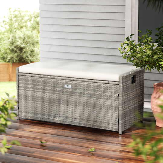 DSZ Product, feed-cond-new, feed-sl-DSZ Freight Payable, newGardeon Outdoor Storage Bench Box Wicker Garden Sheds Tools Cushion Patio Furniture Grey - Premium Furniture > Outdoor > Outdoor Chairs from Gardeon ! Shop Online Buy Now at S & D's Value Store Family Business Best Customer ServiceDSZ Product, feed-cond-new, feed-sl-DSZ Freight Payable, new