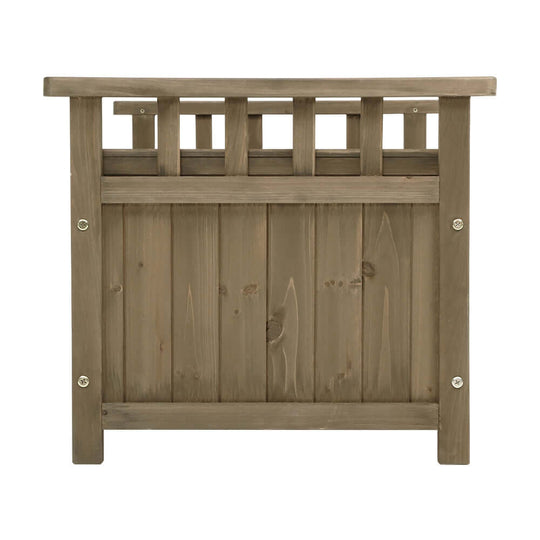 Gardeon wooden outdoor storage bench box, affordable DIY patio furniture in brown, perfect for garden use.