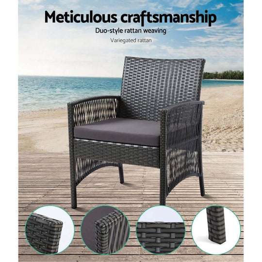 Gardeon Outdoor Chair with Variegated Rattan Weaving, showcasing affordable luxury and quality craftsmanship