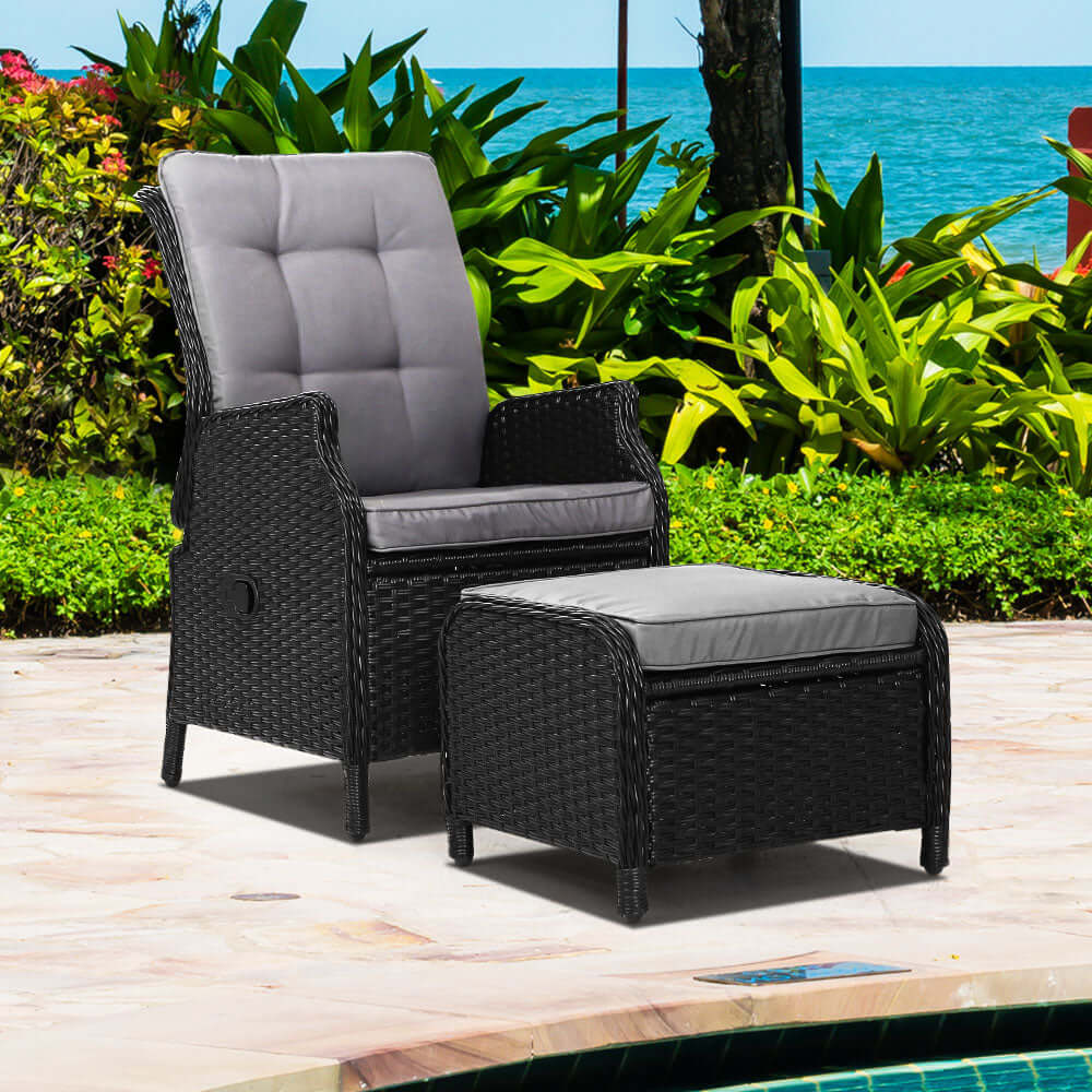 DSZ Product, feed-cond-new, feed-sl-DSZ Freight Payable, newGardeon Recliner Chair Sun Lounge Wicker Lounger Outdoor Furniture Patio Adjustable Black - Premium Furniture > Outdoor > Outdoor Chairs from Gardeon ! Shop Online Buy Now at S & D's Value Store Family Business Best Customer ServiceDSZ Product, feed-cond-new, feed-sl-DSZ Freight Payable, new