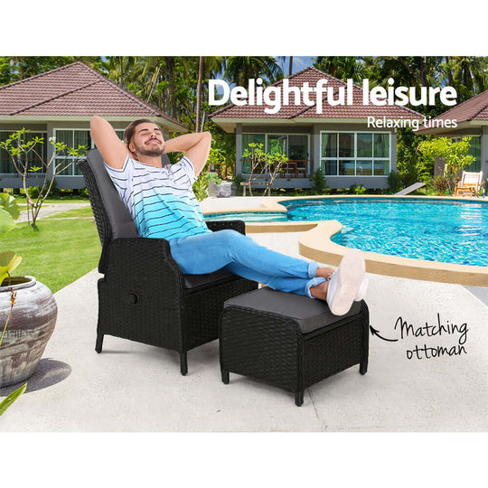 DSZ Product, feed-cond-new, feed-sl-DSZ Freight Payable, newGardeon Recliner Chair Sun Lounge Wicker Lounger Outdoor Furniture Patio Adjustable Black - Premium Furniture > Outdoor > Outdoor Chairs from Gardeon ! Shop Online Buy Now at S & D's Value Store Family Business Best Customer ServiceDSZ Product, feed-cond-new, feed-sl-DSZ Freight Payable, new