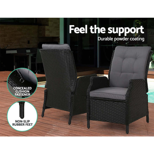 DSZ Product, feed-cond-new, feed-sl-DSZ Freight Payable, newGardeon Recliner Chair Sun Lounge Wicker Lounger Outdoor Furniture Patio Adjustable Black - Premium Furniture > Outdoor > Outdoor Chairs from Gardeon ! Shop Online Buy Now at S & D's Value Store Family Business Best Customer ServiceDSZ Product, feed-cond-new, feed-sl-DSZ Freight Payable, new