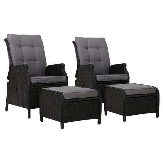 DSZ Product, feed-cond-new, feed-sl-DSZ Freight Payable, newGardeon 2Pc Recliner Chair Sun Lounge Wicker Lounger Outdoor Furniture Adjustable Black - Premium Furniture > Outdoor > Outdoor Chairs from Gardeon ! Shop Online Buy Now at S & D's Value Store Family Business Best Customer ServiceDSZ Product, feed-cond-new, feed-sl-DSZ Freight Payable, new