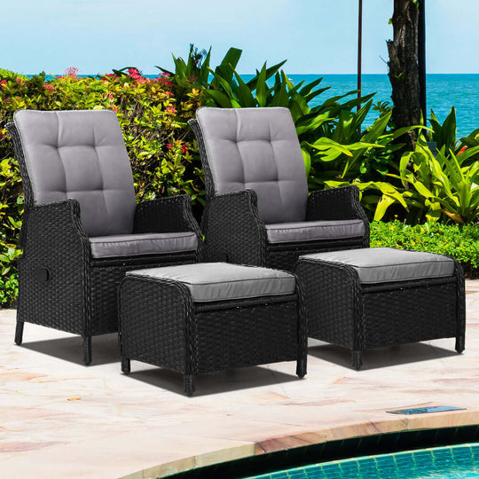 DSZ Product, feed-cond-new, feed-sl-DSZ Freight Payable, newGardeon 2Pc Recliner Chair Sun Lounge Wicker Lounger Outdoor Furniture Adjustable Black - Premium Furniture > Outdoor > Outdoor Chairs from Gardeon ! Shop Online Buy Now at S & D's Value Store Family Business Best Customer ServiceDSZ Product, feed-cond-new, feed-sl-DSZ Freight Payable, new