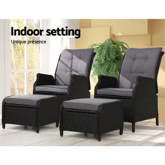 DSZ Product, feed-cond-new, feed-sl-DSZ Freight Payable, newGardeon 2Pc Recliner Chair Sun Lounge Wicker Lounger Outdoor Furniture Adjustable Black - Premium Furniture > Outdoor > Outdoor Chairs from Gardeon ! Shop Online Buy Now at S & D's Value Store Family Business Best Customer ServiceDSZ Product, feed-cond-new, feed-sl-DSZ Freight Payable, new