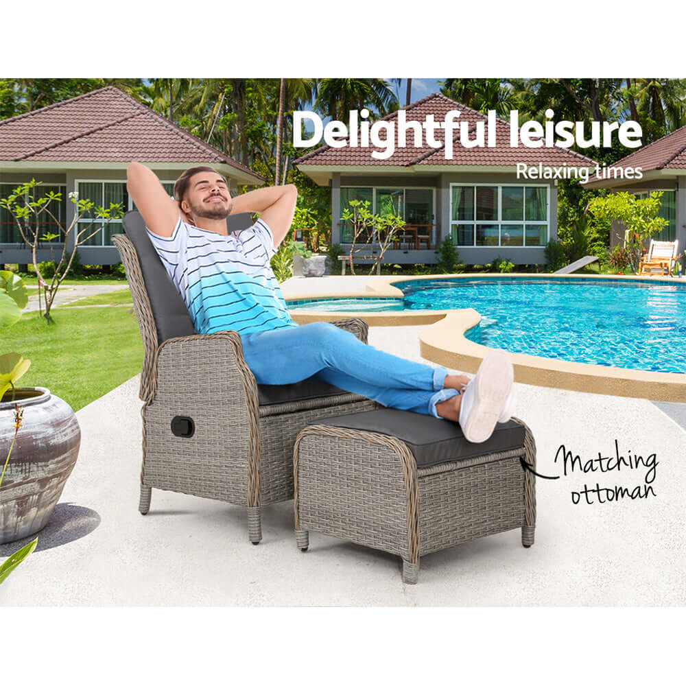 DSZ Product, feed-cond-new, feed-sl-DSZ Freight Payable, newGardeon Recliner Chair Sun Lounge Wicker Lounger Outdoor Furniture Patio Adjustable Grey - Premium Furniture > Outdoor > Outdoor Chairs from Gardeon ! Shop Online Buy Now at S & D's Value Store Family Business Best Customer ServiceDSZ Product, feed-cond-new, feed-sl-DSZ Freight Payable, new