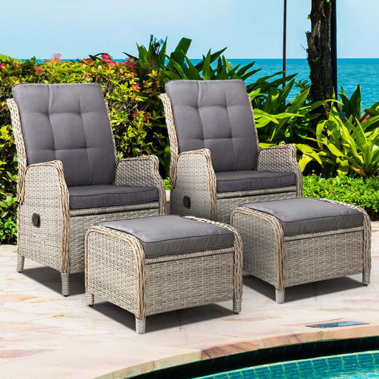 DSZ Product, feed-cond-new, feed-sl-DSZ Freight Payable, newGardeon 2Pc Recliner Chair Sun Lounge Wicker Lounger Outdoor Furniture Adjustable Grey - Premium Furniture > Outdoor > Outdoor Chairs from Gardeon ! Shop Online Buy Now at S & D's Value Store Family Business Best Customer ServiceDSZ Product, feed-cond-new, feed-sl-DSZ Freight Payable, new