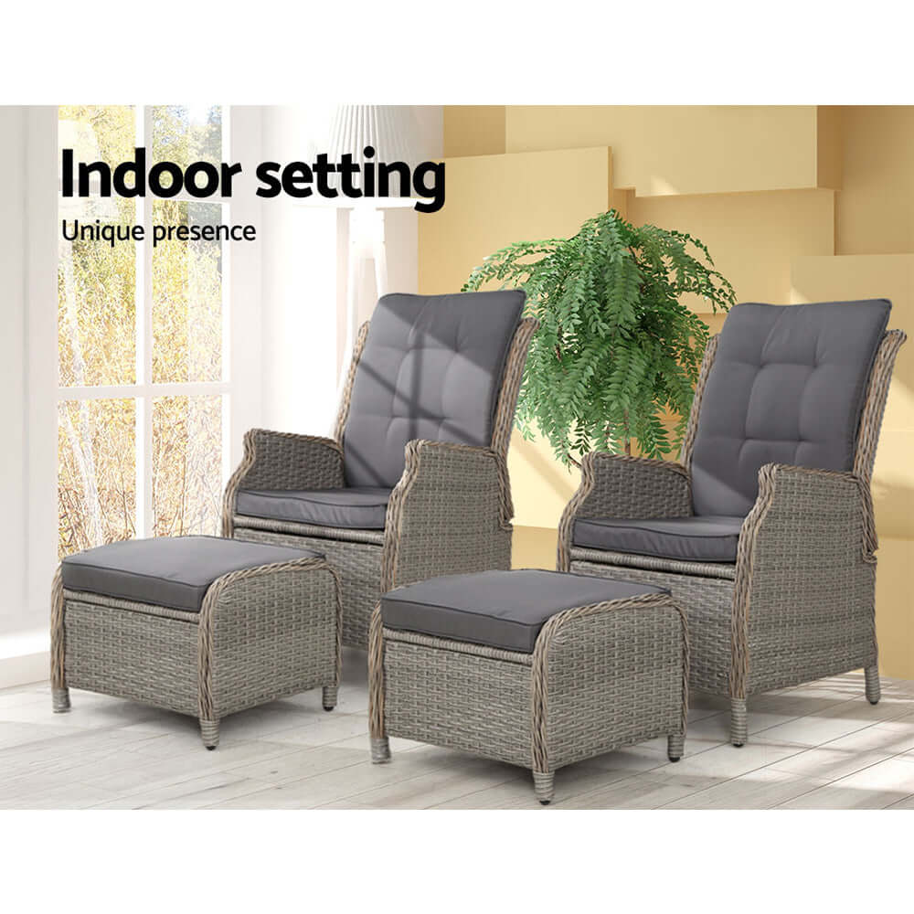 DSZ Product, feed-cond-new, feed-sl-DSZ Freight Payable, newGardeon 2Pc Recliner Chair Sun Lounge Wicker Lounger Outdoor Furniture Adjustable Grey - Premium Furniture > Outdoor > Outdoor Chairs from Gardeon ! Shop Online Buy Now at S & D's Value Store Family Business Best Customer ServiceDSZ Product, feed-cond-new, feed-sl-DSZ Freight Payable, new