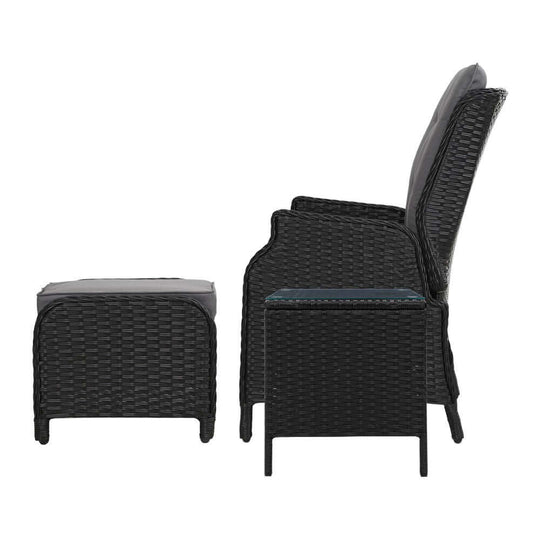 DSZ Product, feed-cond-new, feed-sl-DSZ Freight Payable, newGardeon 5Pc Recliner Chairs Table Sun Lounge Wicker Outdoor Furniture Adjustable Black - Premium Furniture > Outdoor > Outdoor Chairs from Gardeon ! Shop Online Buy Now at S & D's Value Store Family Business Best Customer ServiceDSZ Product, feed-cond-new, feed-sl-DSZ Freight Payable, new