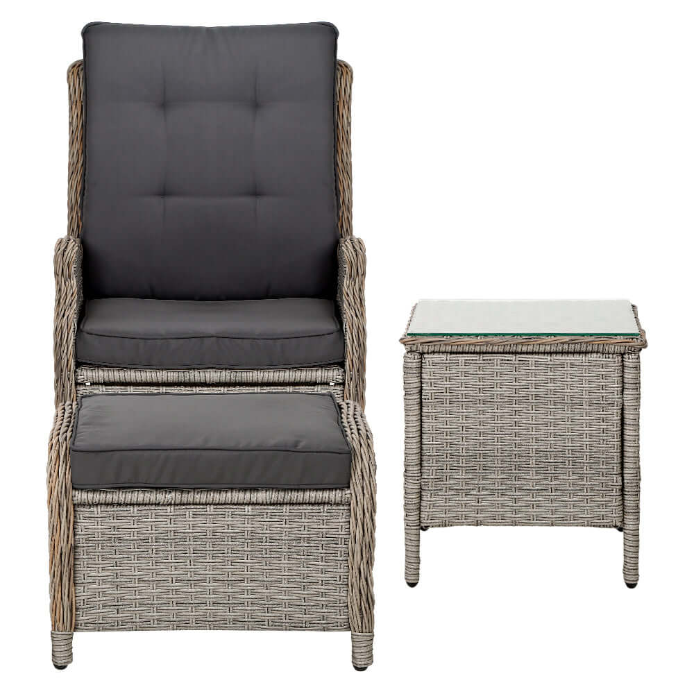 DSZ Product, feed-cond-new, feed-sl-DSZ Freight Payable, newGardeon 5Pc Recliner Chairs Table Sun Lounge Wicker Outdoor Furniture Adjustable Grey - Premium Furniture > Outdoor > Outdoor Chairs from Gardeon ! Shop Online Buy Now at S & D's Value Store Family Business Best Customer ServiceDSZ Product, feed-cond-new, feed-sl-DSZ Freight Payable, new