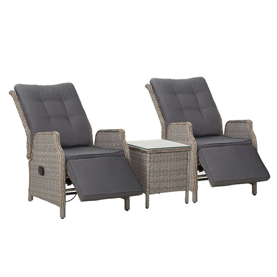 DSZ Product, feed-cond-new, feed-sl-DSZ Freight Payable, newGardeon 3Pc Recliner Chairs Table Sun Lounge Outdoor Furniture Wicker Adjustable Grey - Premium Furniture > Outdoor > Outdoor Chairs from Gardeon ! Shop Online Buy Now at S & D's Value Store Family Business Best Customer ServiceDSZ Product, feed-cond-new, feed-sl-DSZ Freight Payable, new