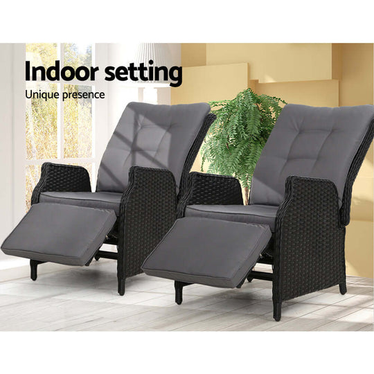 DSZ Product, feed-cond-new, feed-sl-DSZ Freight Payable, newGardeon 2Pc Recliner Chairs Sun Lounge Wicker Lounger Outdoor Furniture Adjustable Black - Premium Furniture > Outdoor > Outdoor Chairs from Gardeon ! Shop Online Buy Now at S & D's Value Store Family Business Best Customer ServiceDSZ Product, feed-cond-new, feed-sl-DSZ Freight Payable, new