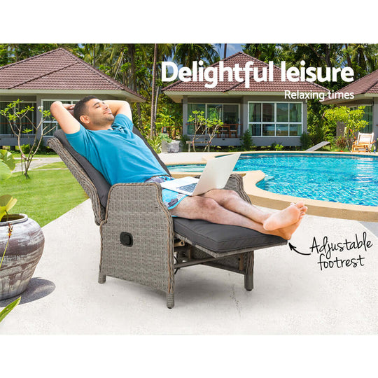 DSZ Product, feed-cond-new, feed-sl-DSZ Freight Payable, newGardeon Recliner Chairs Sun Lounge Wicker Lounger Outdoor Furniture Patio Adjustable Grey - Premium Furniture > Outdoor > Outdoor Chairs from Gardeon ! Shop Online Buy Now at S & D's Value Store Family Business Best Customer ServiceDSZ Product, feed-cond-new, feed-sl-DSZ Freight Payable, new