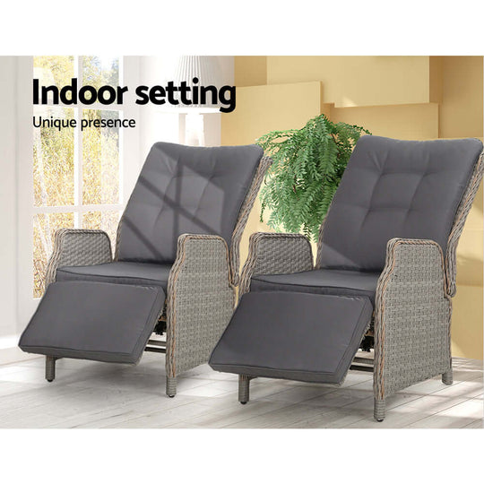 DSZ Product, feed-cond-new, feed-sl-DSZ Freight Payable, newGardeon 2Pc Recliner Chairs Sun Lounge Wicker Lounger Outdoor Furniture Adjustable Grey - Premium Furniture > Outdoor > Outdoor Chairs from Gardeon ! Shop Online Buy Now at S & D's Value Store Family Business Best Customer ServiceDSZ Product, feed-cond-new, feed-sl-DSZ Freight Payable, new