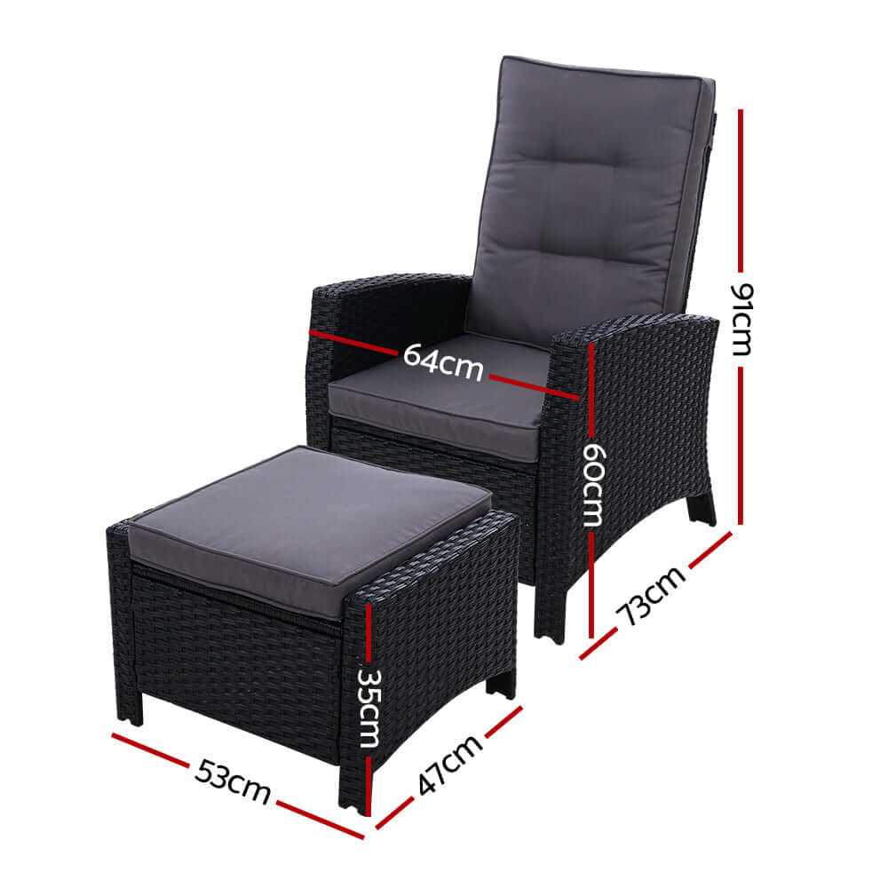 DSZ Product, feed-cond-new, feed-sl-DSZ Freight Payable, newGardeon Recliner Chair Sun Lounge Wicker Lounger Outdoor Patio Furniture Adjustable Black - Premium Furniture > Outdoor > Outdoor Chairs from Gardeon ! Shop Online Buy Now at S & D's Value Store Family Business Best Customer ServiceDSZ Product, feed-cond-new, feed-sl-DSZ Freight Payable, new