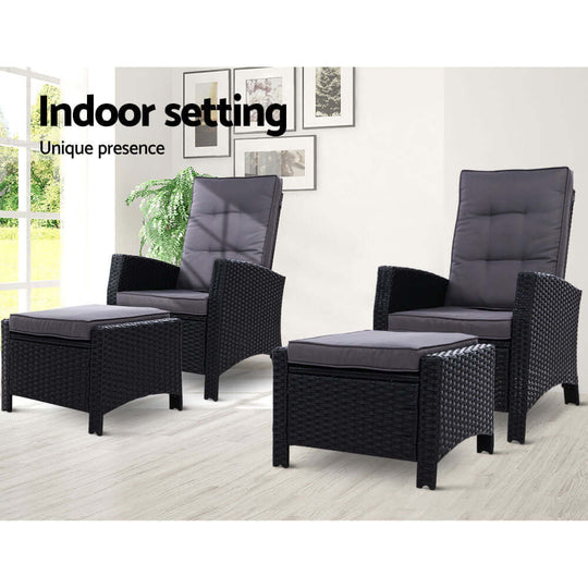 DSZ Product, feed-cond-new, feed-sl-DSZ Freight Payable, newGardeon 2Pc Recliner Chairs Sun Lounge Wicker Lounger Outdoor Furniture Adjustable Black - Premium Furniture > Outdoor > Outdoor Chairs from Gardeon ! Shop Online Buy Now at S & D's Value Store Family Business Best Customer ServiceDSZ Product, feed-cond-new, feed-sl-DSZ Freight Payable, new