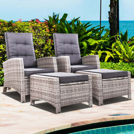 DSZ Product, feed-cond-new, feed-sl-DSZ Freight Payable, newGardeon 2Pc Recliner Chairs Sun Lounge Wicker Lounger Outdoor Furniture Adjustable Grey - Premium Furniture > Outdoor > Outdoor Chairs from Gardeon ! Shop Online Buy Now at S & D's Value Store Family Business Best Customer ServiceDSZ Product, feed-cond-new, feed-sl-DSZ Freight Payable, new