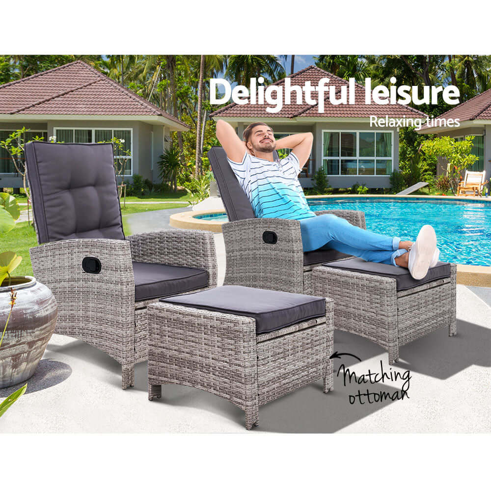 DSZ Product, feed-cond-new, feed-sl-DSZ Freight Payable, newGardeon 2Pc Recliner Chairs Sun Lounge Wicker Lounger Outdoor Furniture Adjustable Grey - Premium Furniture > Outdoor > Outdoor Chairs from Gardeon ! Shop Online Buy Now at S & D's Value Store Family Business Best Customer ServiceDSZ Product, feed-cond-new, feed-sl-DSZ Freight Payable, new