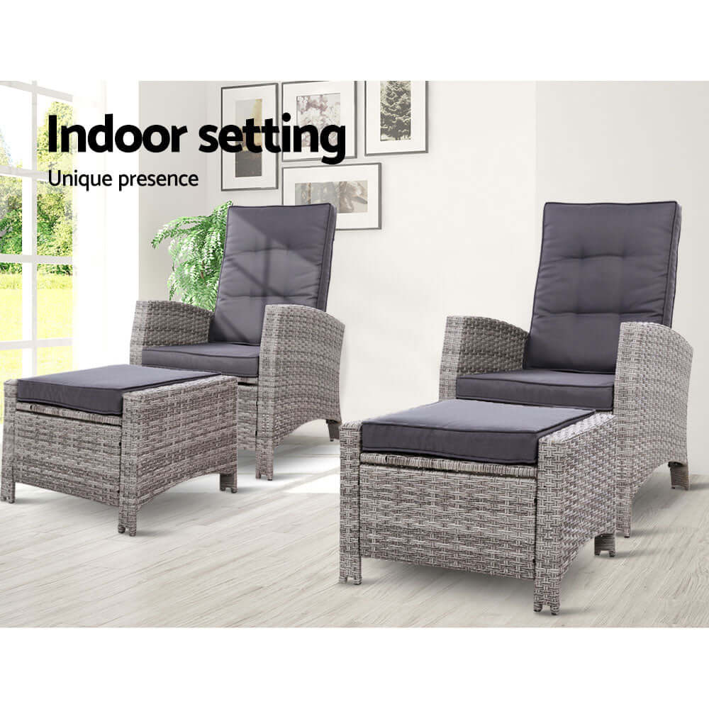 DSZ Product, feed-cond-new, feed-sl-DSZ Freight Payable, newGardeon 2Pc Recliner Chairs Sun Lounge Wicker Lounger Outdoor Furniture Adjustable Grey - Premium Furniture > Outdoor > Outdoor Chairs from Gardeon ! Shop Online Buy Now at S & D's Value Store Family Business Best Customer ServiceDSZ Product, feed-cond-new, feed-sl-DSZ Freight Payable, new