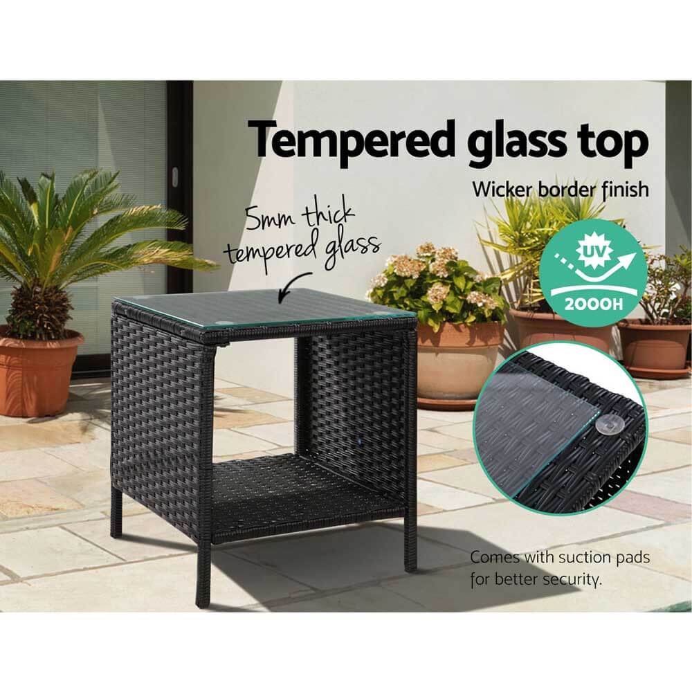 _label_, DSZ Product, feed-cond-new, feed-sl-free shipping, free-shipping, newGardeon Coffee Side Table Wicker Desk Rattan Outdoor Furniture Garden Black - Premium Furniture > Outdoor > Outdoor Chairs from Gardeon ! Shop Online Buy Now at S & D's Value Store Family Business Best Customer Service_label_, DSZ Product, feed-cond-new, feed-sl-free shipping, free-shipping, new