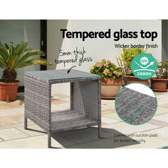 _label_, DSZ Product, feed-cond-new, feed-sl-free shipping, free-shipping, newGardeon Coffee Side Table Wicker Desk Rattan Outdoor Furniture Garden Grey - Premium Furniture > Outdoor > Outdoor Chairs from Gardeon ! Shop Online Buy Now at S & D's Value Store Family Business Best Customer Service_label_, DSZ Product, feed-cond-new, feed-sl-free shipping, free-shipping, new