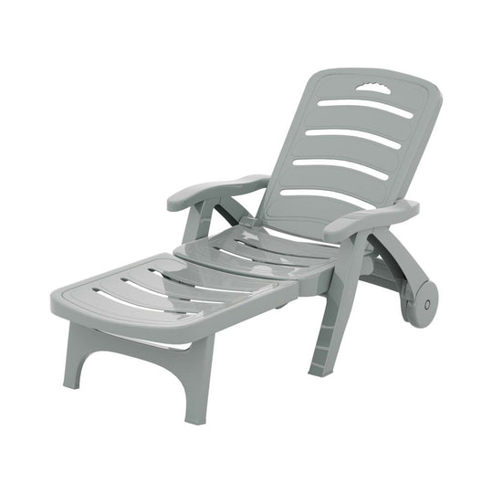 DSZ Product, feed-cond-new, feed-sl-DSZ Freight Payable, newGardeon Sun Lounger Folding Lounge Chair Wheels Patio Outdoor Furniture Grey - Premium Furniture > Outdoor > Outdoor Chairs from Gardeon ! Shop Online Buy Now at S & D's Value Store Family Business Best Customer ServiceDSZ Product, feed-cond-new, feed-sl-DSZ Freight Payable, new