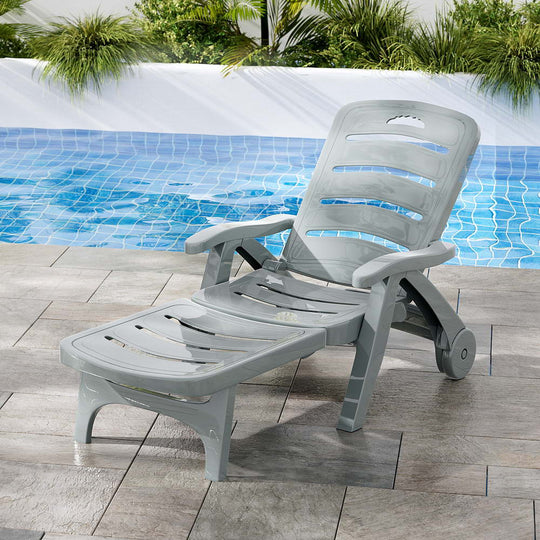 DSZ Product, feed-cond-new, feed-sl-DSZ Freight Payable, newGardeon Sun Lounger Folding Lounge Chair Wheels Patio Outdoor Furniture Grey - Premium Furniture > Outdoor > Outdoor Chairs from Gardeon ! Shop Online Buy Now at S & D's Value Store Family Business Best Customer ServiceDSZ Product, feed-cond-new, feed-sl-DSZ Freight Payable, new