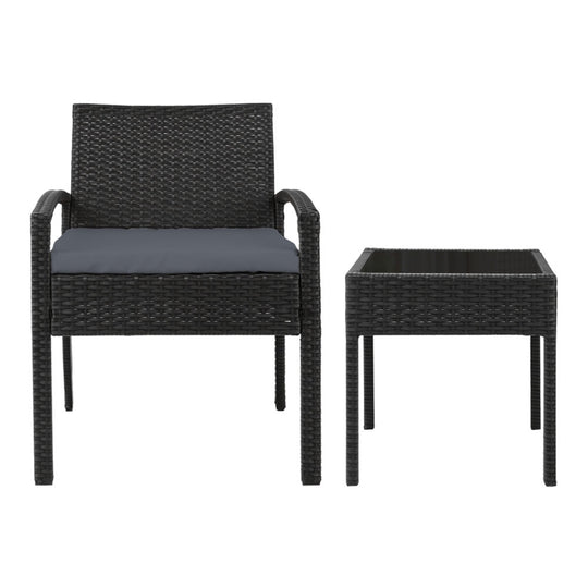 DSZ Product, feed-cond-new, feed-sl-DSZ Freight Payable, newGardeon 3Pc Patio Furniture Bistro Set Wicker Outdoor Lounge Setting Black - Premium Furniture > Outdoor > Outdoor Sofas & Lounge Sets from Gardeon ! Shop Online Buy Now at S & D's Value Store Family Business Best Customer ServiceDSZ Product, feed-cond-new, feed-sl-DSZ Freight Payable, new