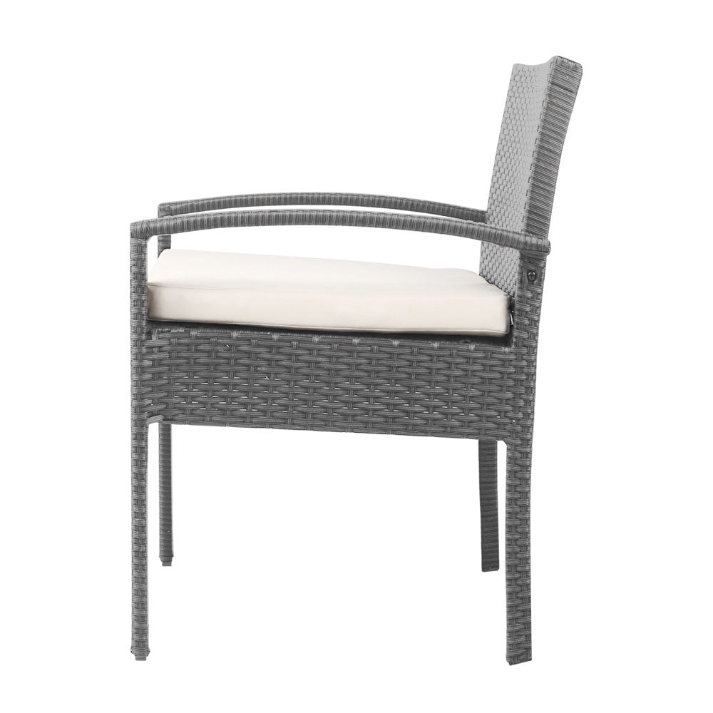 DSZ Product, feed-cond-new, feed-sl-DSZ Freight Payable, newGardeon 3Pc Patio Furniture Bistro Set Wicker Outdoor Lounge Setting Grey - Premium Furniture > Outdoor > Outdoor Sofas & Lounge Sets from Gardeon ! Shop Online Buy Now at S & D's Value Store Family Business Best Customer ServiceDSZ Product, feed-cond-new, feed-sl-DSZ Freight Payable, new