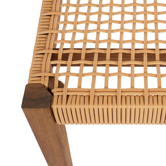 Close-up of Gardeon 2-seater garden bench PE wicker seat, showcasing quality craftsmanship and luxurious design.