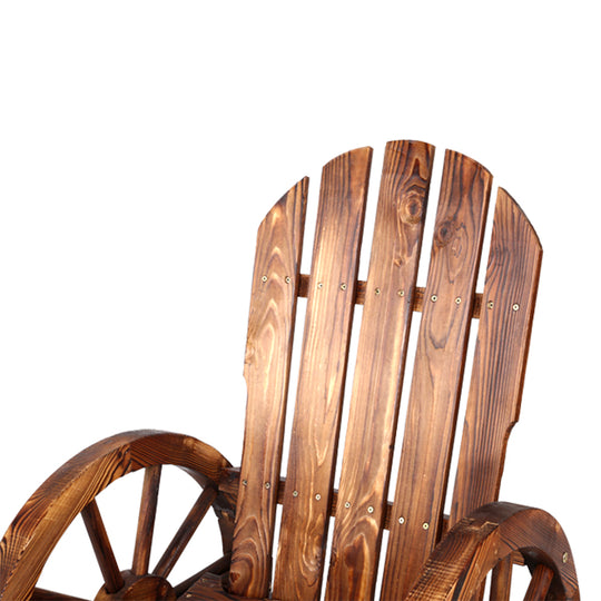 Gardeon Wagon Wheels Rocking Chair - Brown