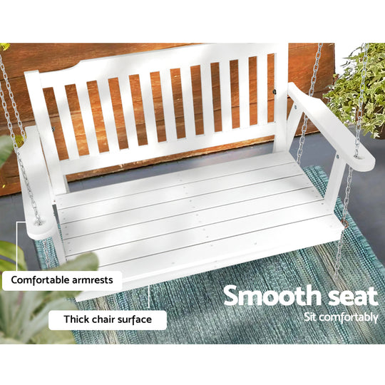 DSZ Product, feed-cond-new, feed-sl-DSZ Freight Payable, newGardeon Porch Swing Chair With Chain Garden Bench Outdoor Furniture Wooden White - Premium Furniture > Outdoor > Outdoor Chairs from Gardeon ! Shop Online Buy Now at S & D's Value Store Family Business Best Customer ServiceDSZ Product, feed-cond-new, feed-sl-DSZ Freight Payable, new