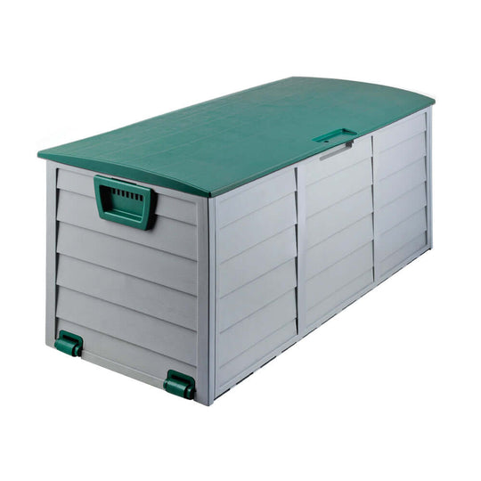 Gardeon 290L Outdoor Storage Box in green, perfect for affordable, quality garden tool and toy organization.