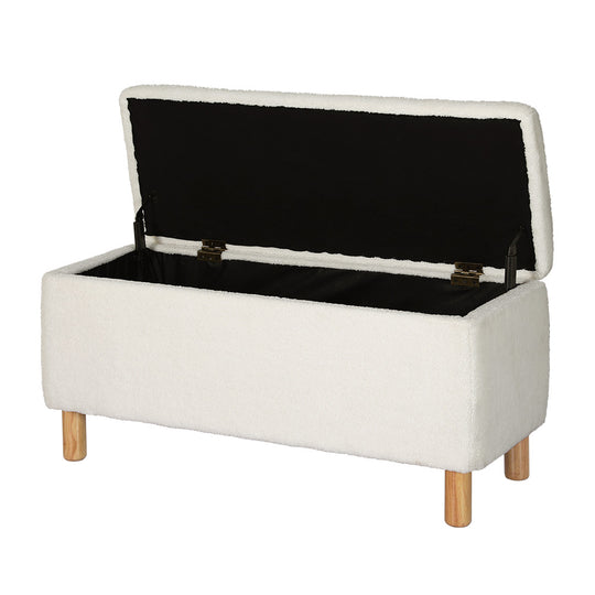 DSZ Product, feed-cond-new, feed-sl-DSZ Freight Payable, newArtiss Storage Ottoman Blanket Box 99Cm Teddy Fabric White - Premium Furniture > Living Room > Ottomans & Footstools from Artiss ! Shop Online Buy Now at S & D's Value Store Family Business Best Customer ServiceDSZ Product, feed-cond-new, feed-sl-DSZ Freight Payable, new