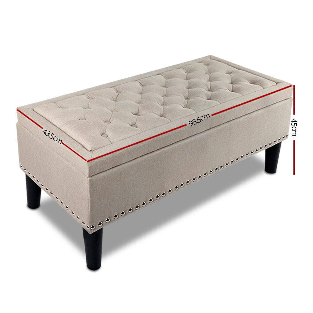 DSZ Product, feed-cond-new, feed-sl-DSZ Freight Payable, newArtiss Storage Ottoman Blanket Box 96Cm Linen Taupe - Premium Furniture > Living Room > Ottomans & Footstools from Artiss ! Shop Online Buy Now at S & D's Value Store Family Business Best Customer ServiceDSZ Product, feed-cond-new, feed-sl-DSZ Freight Payable, new