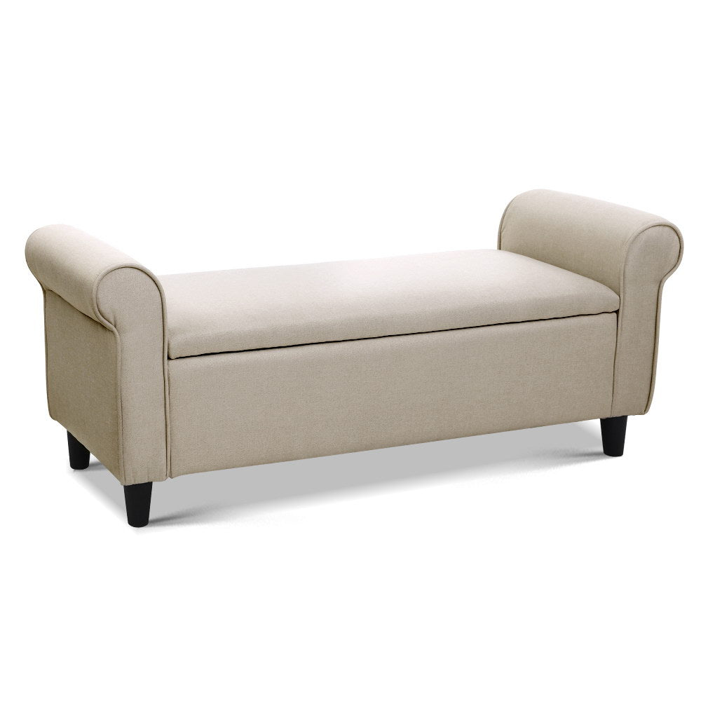 DSZ Product, feed-cond-new, feed-sl-DSZ Freight Payable, newArtiss Storage Ottoman Blanket Box 125Cm Arm Linen Taupe - Premium Furniture > Living Room > Ottomans & Footstools from Artiss ! Shop Online Buy Now at S & D's Value Store Family Business Best Customer ServiceDSZ Product, feed-cond-new, feed-sl-DSZ Freight Payable, new