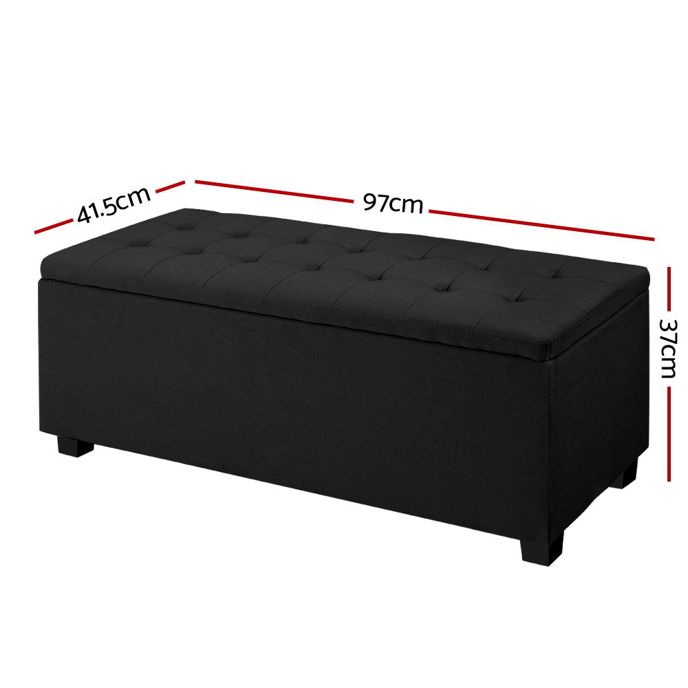 DSZ Product, feed-cond-new, feed-sl-DSZ Freight Payable, newArtiss Storage Ottoman Blanket Box 97Cm Linen Black - Premium Furniture > Living Room > Ottomans & Footstools from Artiss ! Shop Online Buy Now at S & D's Value Store Family Business Best Customer ServiceDSZ Product, feed-cond-new, feed-sl-DSZ Freight Payable, new