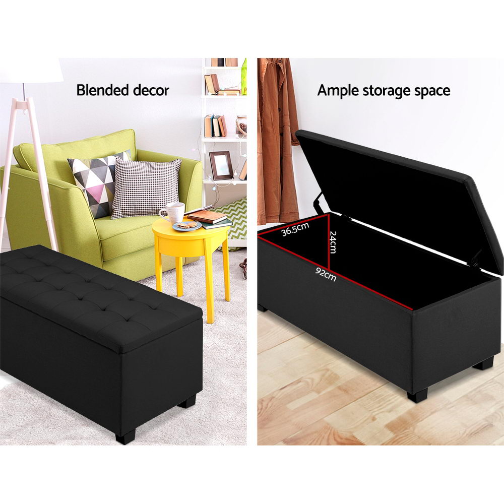 DSZ Product, feed-cond-new, feed-sl-DSZ Freight Payable, newArtiss Storage Ottoman Blanket Box 97Cm Linen Black - Premium Furniture > Living Room > Ottomans & Footstools from Artiss ! Shop Online Buy Now at S & D's Value Store Family Business Best Customer ServiceDSZ Product, feed-cond-new, feed-sl-DSZ Freight Payable, new