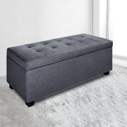 DSZ Product, feed-cond-new, feed-sl-DSZ Freight Payable, newArtiss Storage Ottoman Blanket Box 97Cm Linen Grey - Premium Furniture > Living Room > Ottomans & Footstools from Artiss ! Shop Online Buy Now at S & D's Value Store Family Business Best Customer ServiceDSZ Product, feed-cond-new, feed-sl-DSZ Freight Payable, new