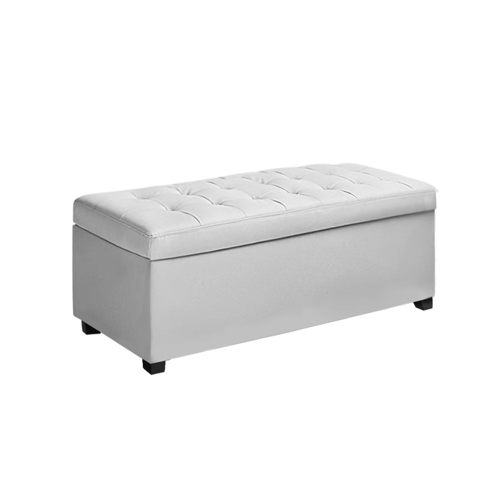 DSZ Product, feed-cond-new, feed-sl-DSZ Freight Payable, newArtiss Storage Ottoman Blanket Box 97Cm Leather White - Premium Furniture > Living Room > Ottomans & Footstools from Artiss ! Shop Online Buy Now at S & D's Value Store Family Business Best Customer ServiceDSZ Product, feed-cond-new, feed-sl-DSZ Freight Payable, new