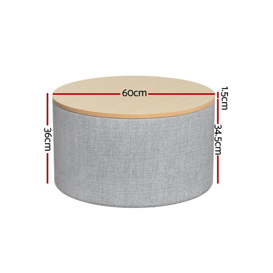 DSZ Product, feed-cond-new, feed-sl-DSZ Freight Payable, newArtiss Storage Ottoman Blanket Box 60Cm Linen Round Grey - Premium Furniture > Living Room > Ottomans & Footstools from Artiss ! Shop Online Buy Now at S & D's Value Store Family Business Best Customer ServiceDSZ Product, feed-cond-new, feed-sl-DSZ Freight Payable, new