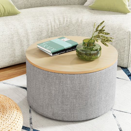 DSZ Product, feed-cond-new, feed-sl-DSZ Freight Payable, newArtiss Storage Ottoman Blanket Box 60Cm Linen Round Grey - Premium Furniture > Living Room > Ottomans & Footstools from Artiss ! Shop Online Buy Now at S & D's Value Store Family Business Best Customer ServiceDSZ Product, feed-cond-new, feed-sl-DSZ Freight Payable, new