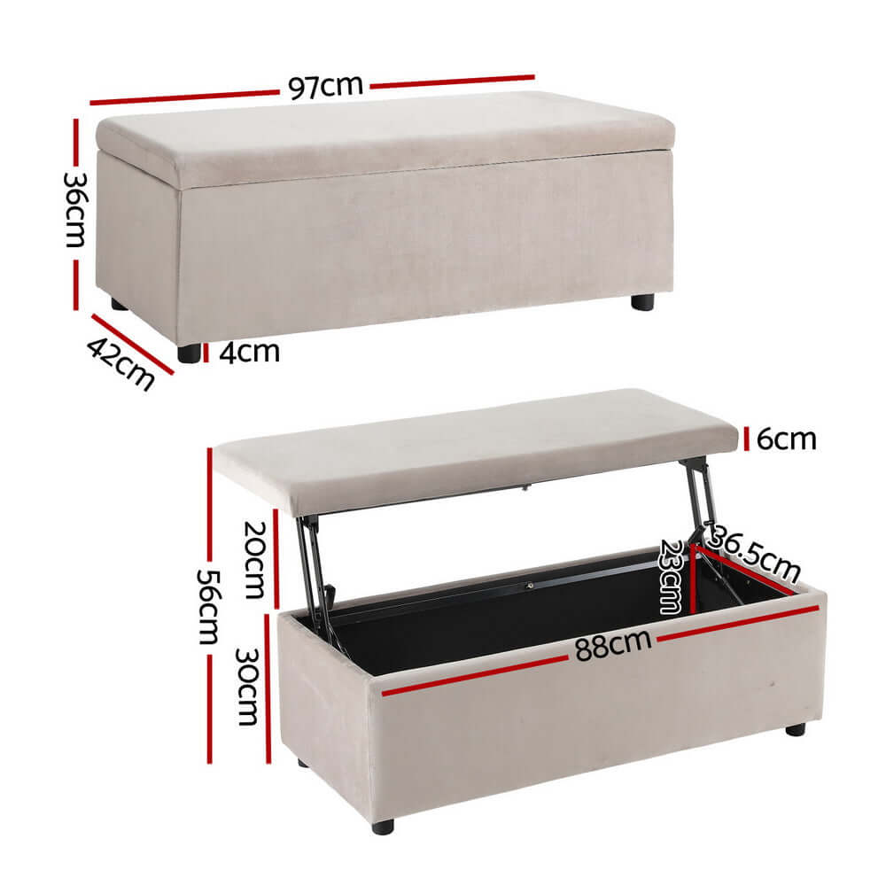 DSZ Product, feed-cond-new, feed-sl-DSZ Freight Payable, newArtiss Storage Ottoman Blanket Box Table 97Cm Velvet Taupe - Premium Outdoor Recreation > Camping > Caravan Accessories from Artiss ! Shop Online Buy Now at S & D's Value Store Family Business Best Customer ServiceDSZ Product, feed-cond-new, feed-sl-DSZ Freight Payable, new