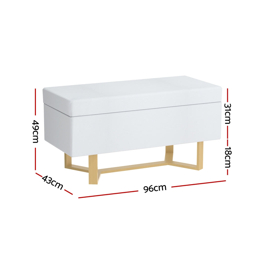 DSZ Product, feed-cond-new, feed-sl-DSZ Freight Payable, newArtiss Storage Ottoman Blanket Box Criss - Cross Linen White - Premium Furniture > Living Room > Ottomans & Footstools from Artiss ! Shop Online Buy Now at S & D's Value Store Family Business Best Customer ServiceDSZ Product, feed-cond-new, feed-sl-DSZ Freight Payable, new